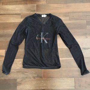 Calvin Klein Jeans sheer black top
